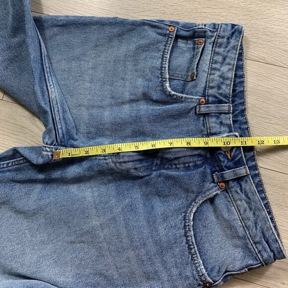 CHEAP MONDAY Ally Blue Gem High Waist Raw Hem Ankle Straight Jeans - Picture 13 of 16